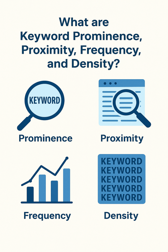Keyword Prominence, Keyword Proximity, Keyword Frequency, and Keyword Density?