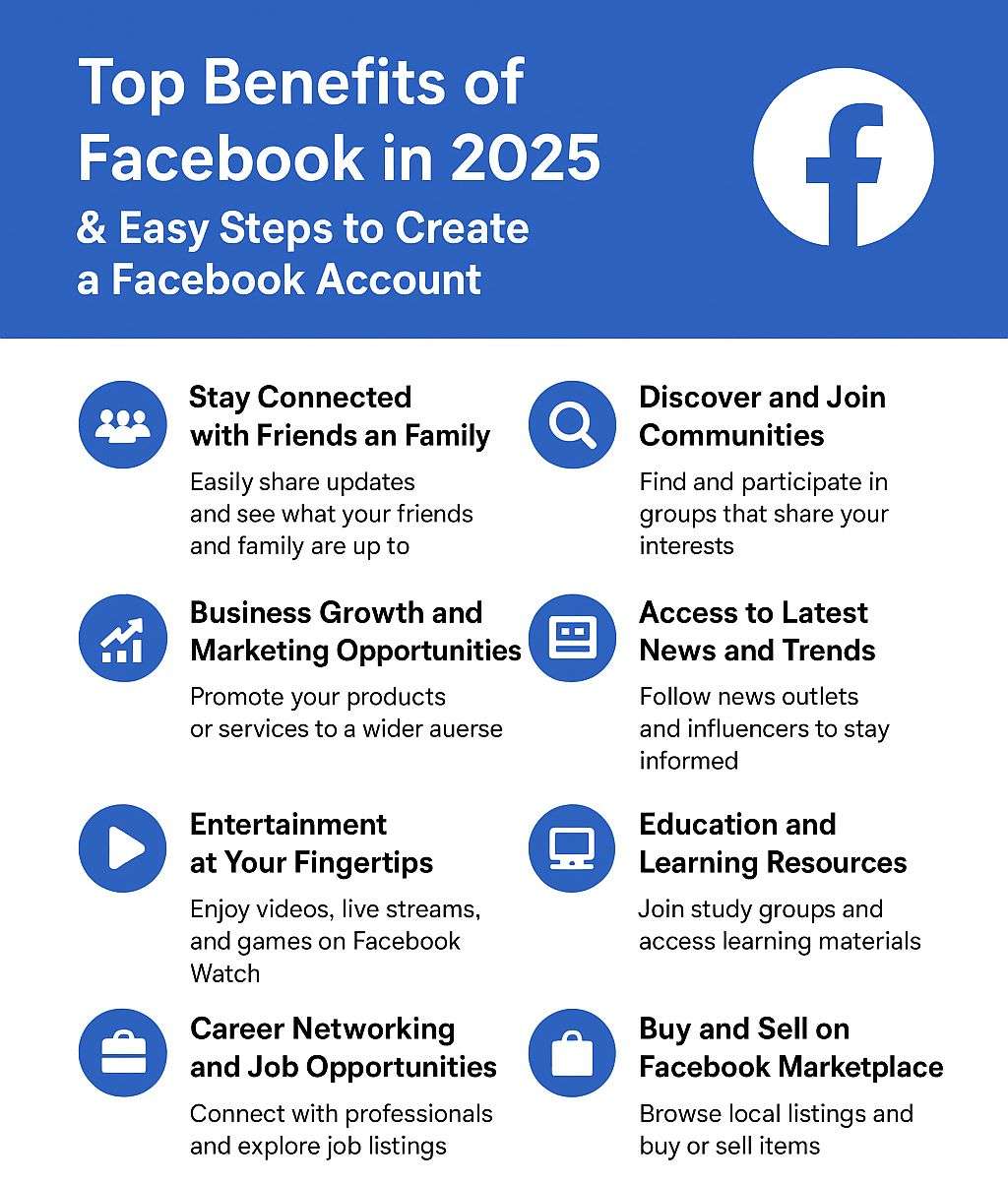 Top Benefits of Facebook in 2025 & Easy Steps to Create a Facebook Account